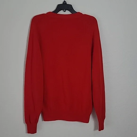 The Scotch House Red Cardigan Sweater 100% Wool Size L - Picture 8 of 9